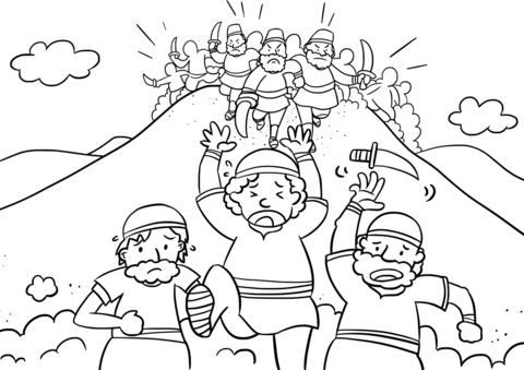 The Amalekites And The Canaanites Attack The Israelites Coloring Page